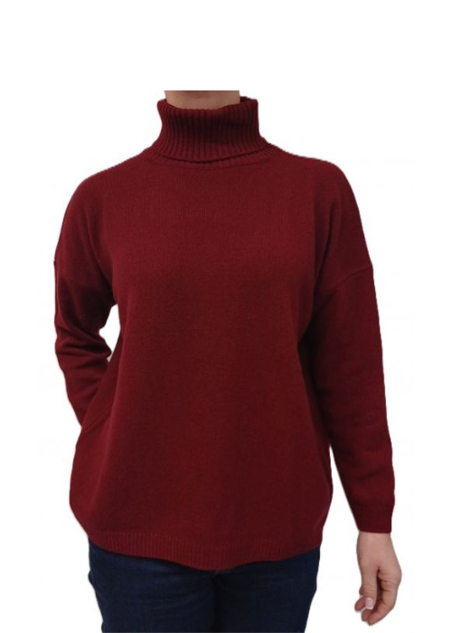 Maglia Donna Over Collo Alto Cashmere Rigenerato