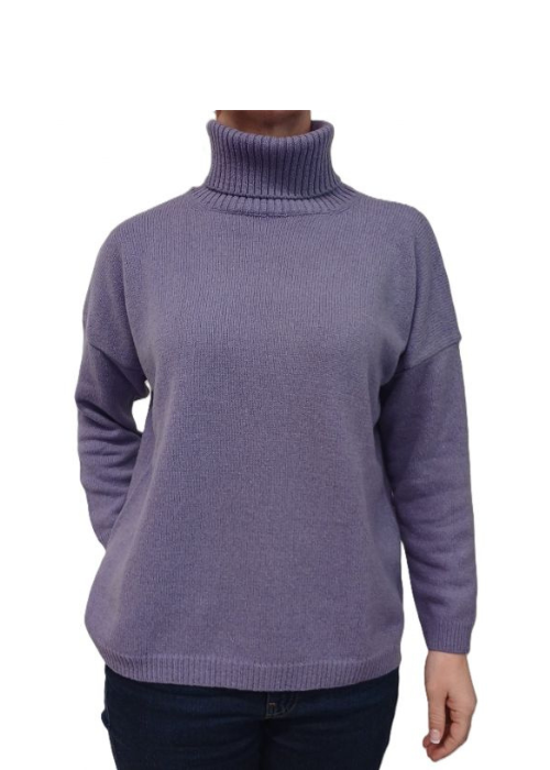 Maglia Donna Over Collo Alto Cashmere Rigenerato