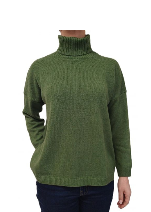 Maglia Donna Over Collo Alto Cashmere Rigenerato