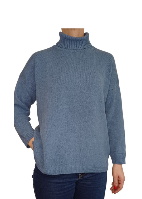 Maglia Donna Over Collo Alto Cashmere Rigenerato