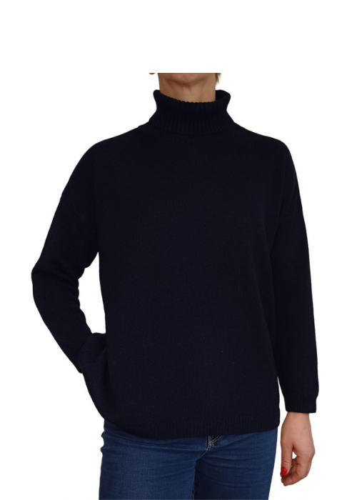 Maglia Donna Over Collo Alto Cashmere Rigenerato