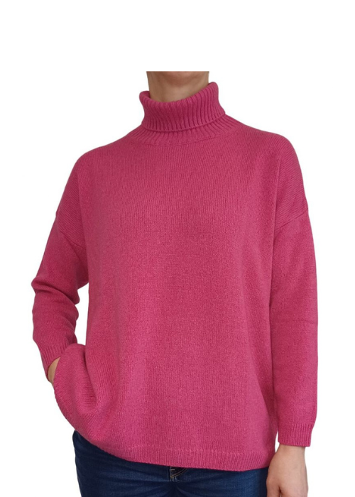 Maglia Donna Over Collo Alto Cashmere Rigenerato