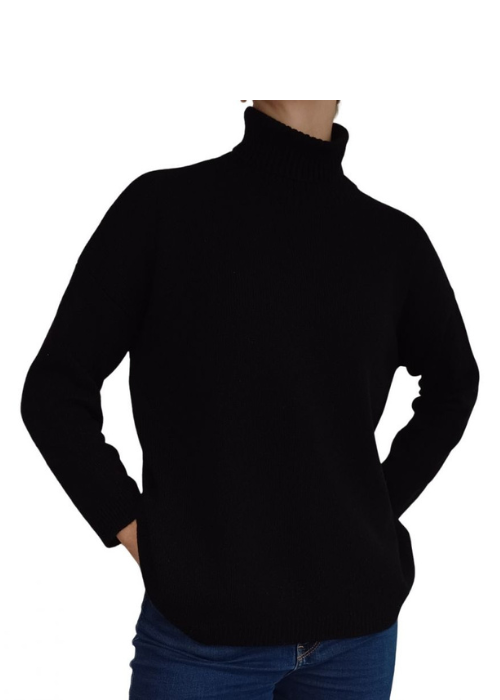 Maglia Donna Over Collo Alto Cashmere Rigenerato