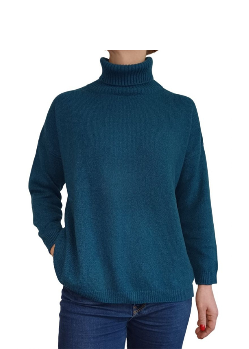 Maglia Donna Over Collo Alto Cashmere Rigenerato