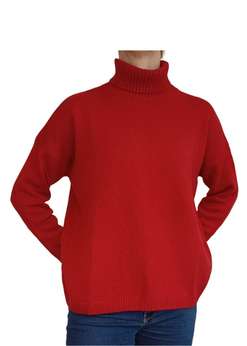 Maglia Donna Over Collo Alto Cashmere Rigenerato