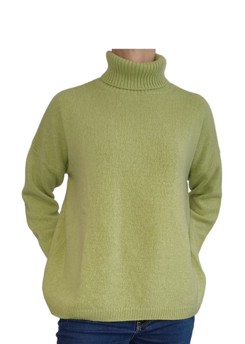 Maglia Donna Over Collo Alto Cashmere Rigenerato