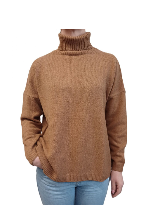 Maglia Donna Over Collo Alto Cashmere Rigenerato